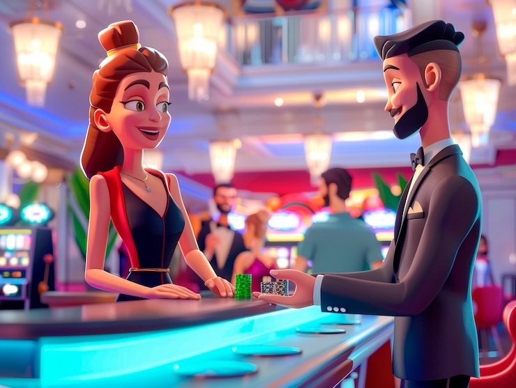 Dealer dengan perangkat dadu otomatis Dealer Lightning Dice di corla188 sedang mengoperasikan mesin pencampur dadu
